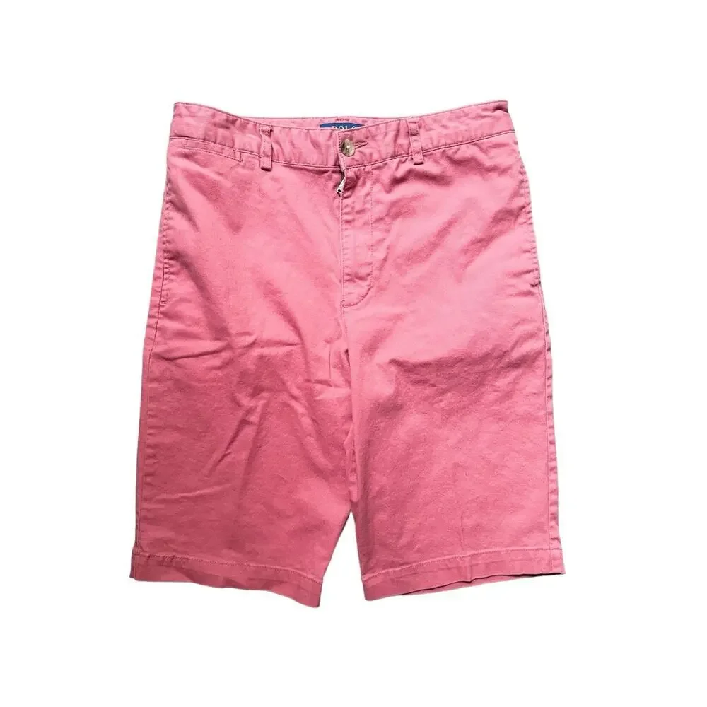 POLO RALPH LAUREN Stretch Classic Fit 9” Seam Chino Shorts Pink Boy Youth 16 XL - Picture 2 of 9